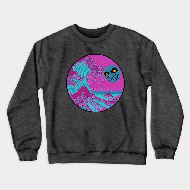 Great Wave Moon Crewneck Sweatshirt by Rickster07